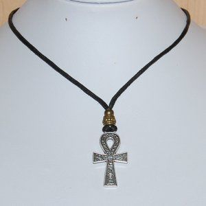 Ankh Cross Necklace,Ankh Cross Cord Necklace,Choker Necklace,Men's Neckl…